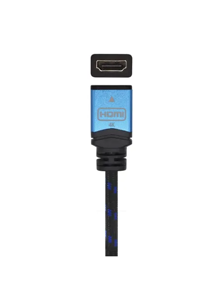 AISENS Cable HDMI V2.0 Prolongador Premium Alta Velocidad   HEC 4K@60Hz 18Gbps, A M-A H, Negro Azul, 3.0m
