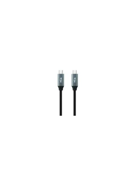 Cable USB 3.2 Nanocable 10.01.4300/ USB Tipo-C Macho - USB Tipo-C Macho/ Hasta 100W/ 20Gbps/ 50cm/ Gris y Negro