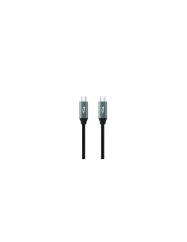 Cable USB 3.2 Tipo-C Nanocable 10.01.4301 5A 100W/ USB Tipo-C Macho - USB Tipo-C Macho/ Hasta 100W/ 20Gbps/ 1m/ Gris y Negro
