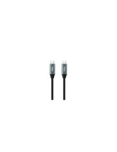 Cable USB 3.2 Tipo-C Nanocable 10.01.4301-L150/ USB Tipo-C Macho - USB Tipo-C Macho/ Hasta 100W/ 20Gbps/ 1.5m/ Gris y Negro