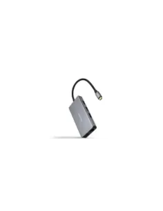 Docking Tipo-C Nanocable 10.16.1009/ 3xUSB/ 2xHDMI 4K/ 1xRJ45/ 1xLector tarjetas/ 1xUSB Tipo-C PD/ Gris