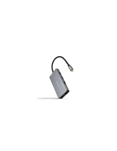 Docking Tipo-C Nanocable 10.16.1009/ 3xUSB/ 2xHDMI 4K/ 1xRJ45/ 1xLector tarjetas/ 1xUSB Tipo-C PD/ Gris