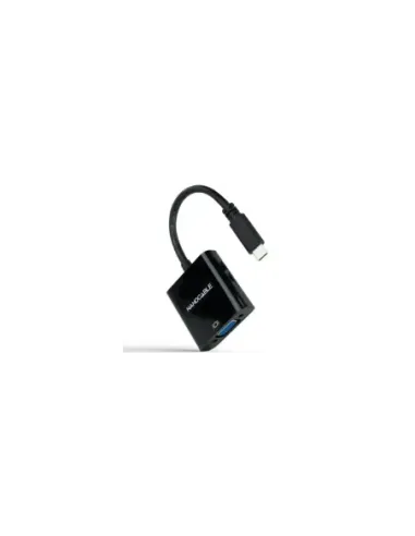 Cable Conversor Nanocable 10.16.4101-BK/ USB Tipo-C Macho - VGA Hembra/ 10cm/ Negro