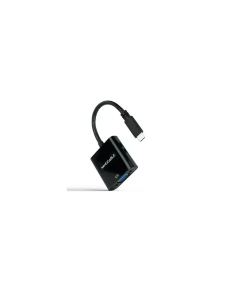 Cable Conversor Nanocable 10.16.4101-BK/ USB Tipo-C Macho - VGA Hembra/ 10cm/ Negro