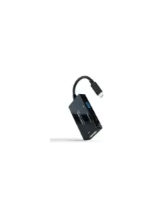 Conversor Nanocable 10.16.4301-ALL/ USB Tipo-C Macho - HDMI Hembra - DVI-I Hembra - VGA Hembra/ 20cm/ Negro