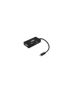 Conversor Nanocable 10.16.4301-BK/ USB Tipo-C Macho - VGA Hembra/ DVI Hembra/ HDMI Hembra/ 10cm/ Negro