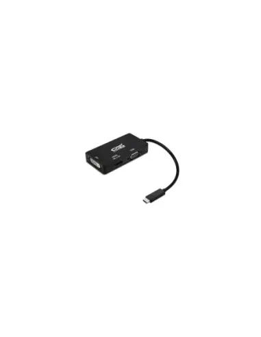 Conversor Nanocable 10.16.4301-BK/ USB Tipo-C Macho - VGA Hembra/ DVI Hembra/ HDMI Hembra/ 10cm/ Negro