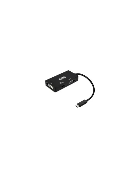 Conversor Nanocable 10.16.4301-BK/ USB Tipo-C Macho - VGA Hembra/ DVI Hembra/ HDMI Hembra/ 10cm/ Negro