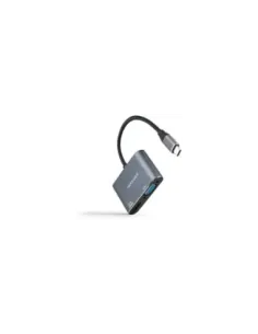 Conversor Nanocable 10.16.4303/ USB Tipo-C Macho/ HDMI Hembra - VGA Hembra/ 15cm/ Gris