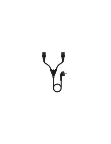 Cable Alimentación Nanocable 10.22.0100/ Schuko Macho - 2 x C13 Hembra/ 1.8m/ Negro