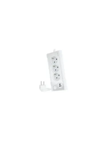 Regleta con Interruptor Nanocable 10.37.0013-W/ 3 Tomas de Corriente/ 1 USB/ 1 USB Tipo-C/ Cable 1.5m/ Blanca