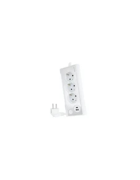 Regleta con Interruptor Nanocable 10.37.0013-W/ 3 Tomas de Corriente/ 1 USB/ 1 USB Tipo-C/ Cable 1.5m/ Blanca