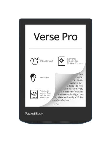 Libro electronico ebook pocketbook verse pro ereader 6pulgadas 16 gb azul - azure