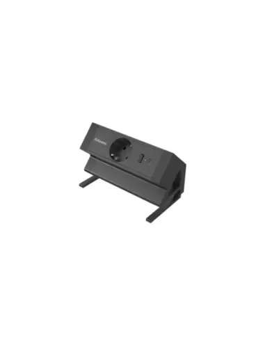 Regleta Sobremesa Fellowes 100137172/ 1 Tomas de corriente/ 1 USB - 1 USB Tipo-C/ Cable 2m/ Negra