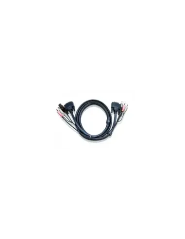 Aten 6ft USB DVI-D Single Link cable para video, teclado y ratón (kvm) Negro 1,8 m