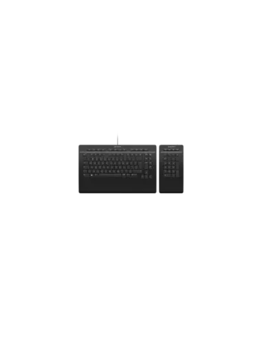 3Dconnexion Keyboard Pro with Numpad teclado Oficina USB + RF Wireless + Bluetooth QWERTZ Alemán Negro