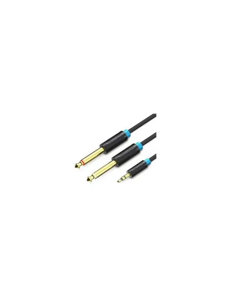 Cable Estéreo Vention BACBI/ Jack 3.5 Macho - 2x Jack 6.5 Macho/ 3m/ Negro