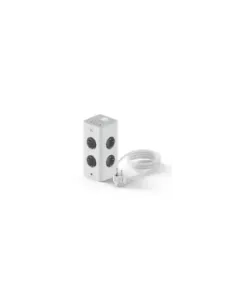 Ewent EW3864 base múltiple 2 m 8 salidas AC Interior Gris, Blanco