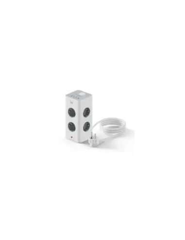 Ewent EW3864 base múltiple 2 m 8 salidas AC Interior Gris, Blanco