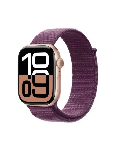 Apple watch series 10 gps 46mm rose gold aluminium case with plum sport loop reacondicionado