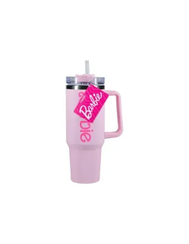 Vaso termo con pajita paladone barbie logo xl 1200 ml