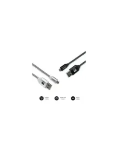 SUBBLIM PACK 2 CABLES USB A MICRO USB (2.4A) 1M BLACK/SILVER