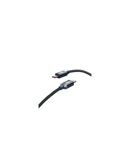 Cable USB 2.0 Tipo-C Subblim Optimus/ USB Tipo-C Macho - USB Tipo-C Macho/ Hasta 60W/ 480Mbps/ 1m/ Negro