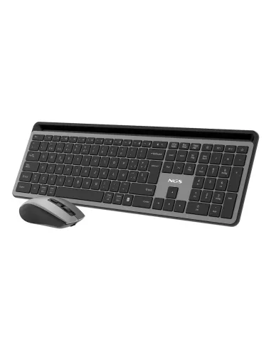 NGS ECLIPSE teclado Ratón incluido Hogar   Oficina RF Wireless + Bluetooth QWERTY Inglés Gris
