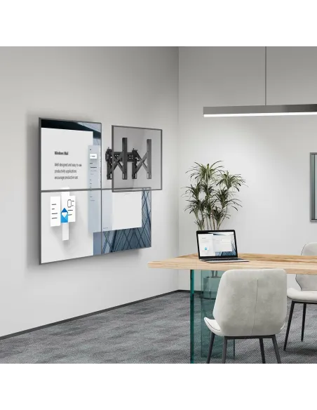 AISENS Soporte para Videowall Nivelable y Función Pop-Out para Tv 70Kg de 37-70, Negro