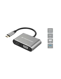 Conceptronic DONN16G base para portátil y replicador de puertos Alámbrico USB 3.2 Gen 1 (3.1 Gen 1) Type-C Negro, Plata
