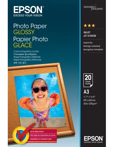 Epson Photo Paper Glossy - A3 - 20 Hojas