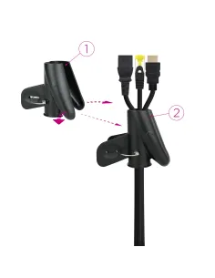 Nanocable Organizador de Cables Flexible 25 mm, Negro, 2 m 2