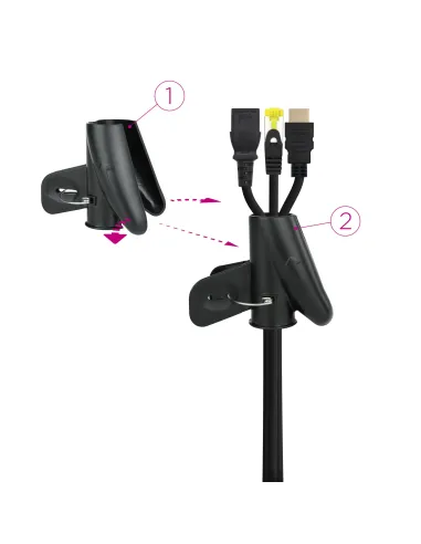 Nanocable Organizador de Cables Flexible 25 mm, Negro, 2 m