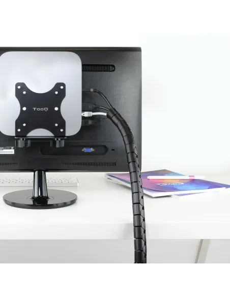 Nanocable Organizador de Cables Flexible 25 mm, Negro, 2 m