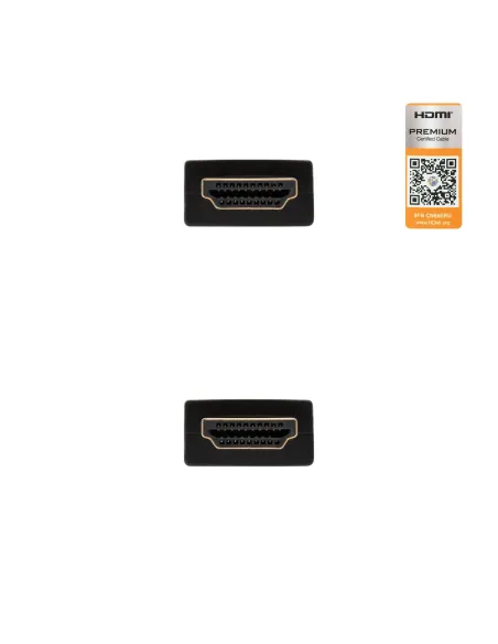 Nanocable HDMI V2.0, 0.5m cable HDMI 0,5 m HDMI tipo A (Estándar) Negro