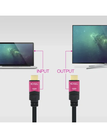 Nanocable 10.15.3730 cable HDMI 30 m HDMI tipo A (Estándar) Negro, Rosa