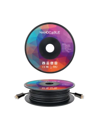 Nanocable Cable HDMI V2.1 AOC 8K@60Hz 4K@120Hz 48Gbps A M-A M, Negro, 40 m
