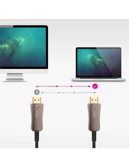 Nanocable Cable HDMI V2.1 AOC 8K@60Hz 4K@120Hz 48Gbps A M-A M, Negro, 60 m
