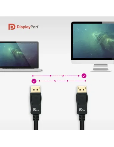 Nanocable Cable DISPLAYPORT 1.4 CERTIFICADO VESA, DP M – DP M, Negro, 1.5 m