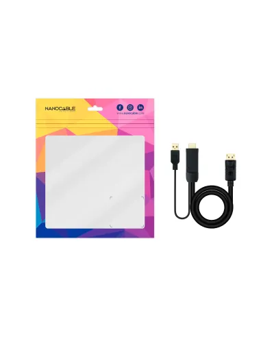 Nanocable Cable Conversor HDMI 2.0 a DisplayPort V1.2, 1.8 m, Negro
