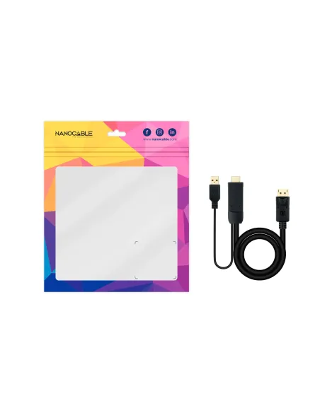 Nanocable Cable Conversor HDMI 2.0 a DisplayPort V1.2, 1.8 m, Negro