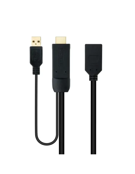 Nanocable Conversor HDMI 2.0 a DisplayPort V1.2 Negro, 20 cm