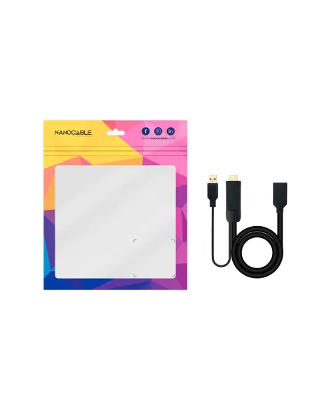 Nanocable Conversor HDMI 2.0 a DisplayPort V1.2 Negro, 20 cm