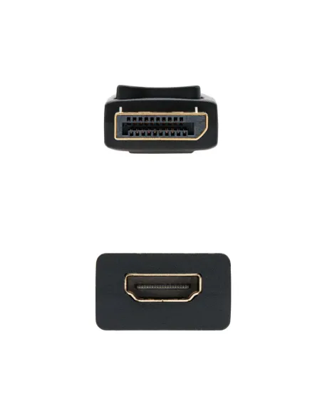 Nanocable CONVERSOR DISPLAYPORT A HDMI DP M-HDMI H NEGRO 15 CM