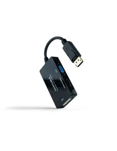 Nanocable Conversor DISPLAYPORT a HDMI DVI VGA, 20 cm, Negro
