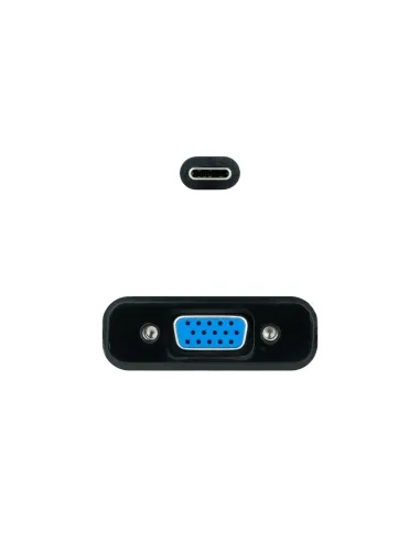 Nanocable Conversor USB-C a VGA, USB-C M-VGA H, Negro, 10 cm