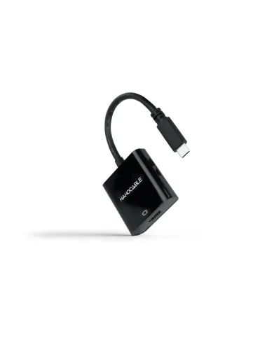 Nanocable Conversor USB-C a HDMI 4K, USB-C M-HDMI H, Negro, 15 cm