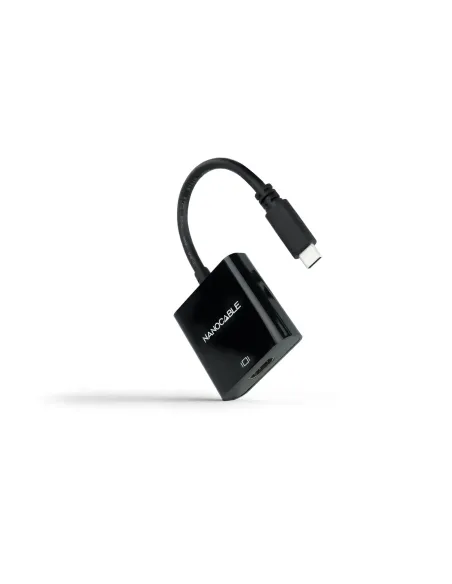 Nanocable Conversor USB-C a HDMI 4K, USB-C M-HDMI H, Negro, 15 cm