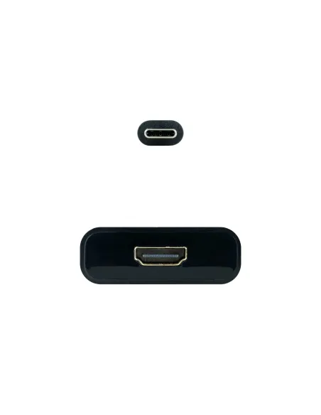 Nanocable Conversor USB-C a HDMI 4K, USB-C M-HDMI H, Negro, 15 cm