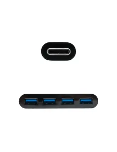 Nanocable Adaptador USB-C a 4xUSB 3.0. USB-C M-USB 3.0 H, Negro, 10 cm 2